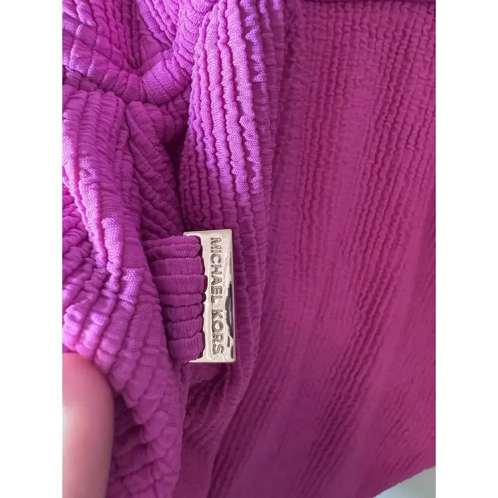 Michael Kors Pink One Piece Swimsuit Sz 6 Cut Out Monokini One Shoulder Swim NWT